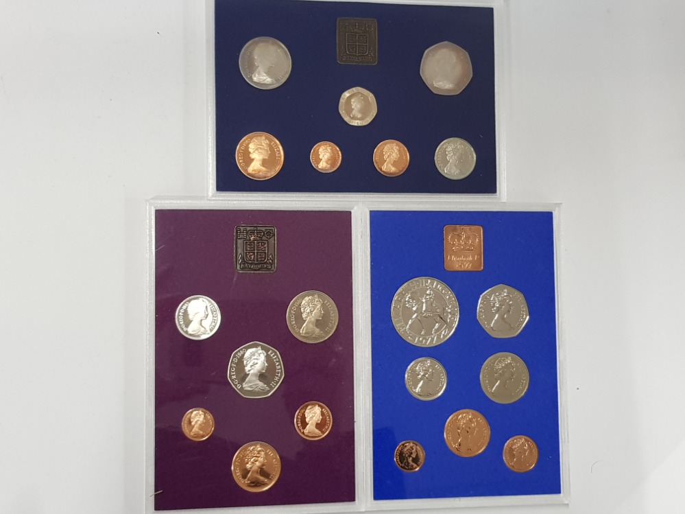 3 COINAGE OF GREAT BRITAIN AND NORTHERN IRELAND PROOF SETS, ALL IN ORIGINAL CASES DATED 1977,1980, - Image 2 of 3