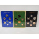 2 PROOF COIN SETS OF 1981 JERSEY AND 1979 GUERNSEY ALSO INCLUDES 1971 CENTRAL BANK OF CEYLON