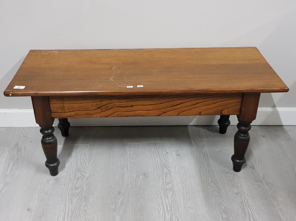 OAK RECTANGULAR SHAPED LOW SIDE TABLE, L106 X W43 X H45CM