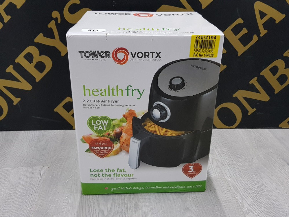 TOWER VORTX HEALTH FRY 2.2 LITRE AIR FRYER, BOXED