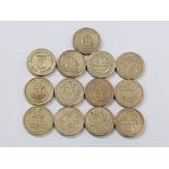 13 COMMEMORATIVE 1 POUND COINS 1983 TO 1998 INCLUDING JERSEY