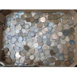 TRAY OF PRE DECIMAL COPPER PENNIES AND HALF PENNIES, 4.5 KILOS