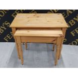 NEST OF 2 LARGE PINE TABLES