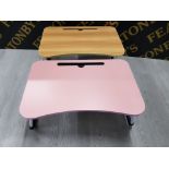 TWO FOLDING DINNER TRAYS ONE PINK (BOXED)