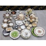 PART DINNER AND TEA WARE TO INCLUDE CROWN STAFFORDSHIRE, ROYAL VALE CHINA AND DERBY WARE