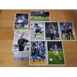 8 DIFFERENT SIGNED NEWCASTLE UNITED 8X12 INCH PHOTOGRAPHS OF GARY SPEED, SHAY GIVEN, LUA LUA,