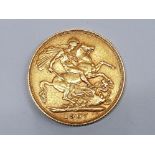 22CT GOLD 1907 FULL SOVEREIGN COIN