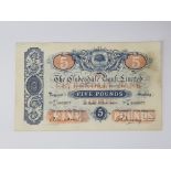 SCOTLAND CLYDESDALE BANK 5 POUNDS BANKNOTE, DATED 5-12-1934, DIRT MARKS, PRESSED GOOD