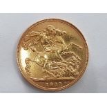 22CT GOLD 1911 FULL SOVEREIGN COIN