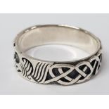 SILVER CELTIC BAND RING, 3.6G SIZE S