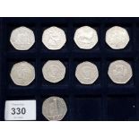 MIX OF COMMEMORATIVE 50P COINS INCLUDING 7X ISLE OF MAN, GIBRALTAR, NEW JERSEY AND FALKLAND