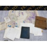 A TOTAL OF 11 OLD MAPS INCLUDING TEESDALE, CARLISLE, SOUTH WEST SCOTLAND ETC WITH MAP POUCH AND