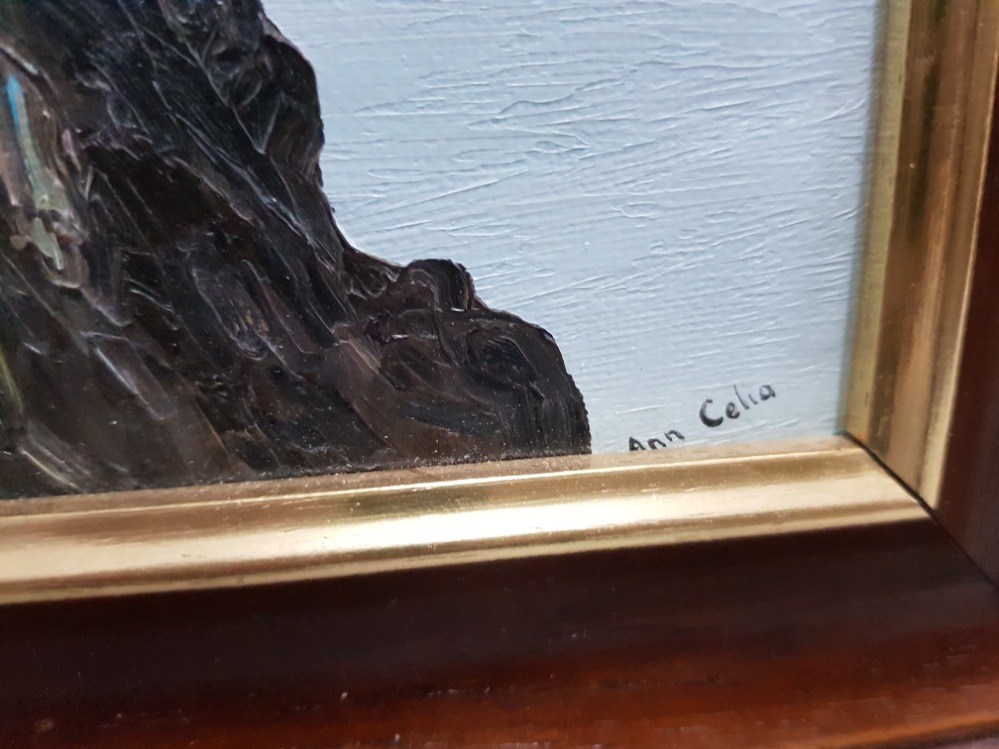 AN OIL ON BOARD BY ANN CELIA FREEMAN 'STRIDING EDGE HELVELLYN' SIGNED 19 X 24CM - Image 3 of 4