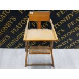 PEDIGREE VINTAGE FOLDING BABY HIGH CHAIR 1950/1960