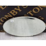 VINTAGE OVAL SHAPED FRAMELESS MIRROR