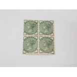 STAMPS GB 1880 1/2D DEEP GREEN MINT BLOCK OF FOUR SG 164 CAT £250