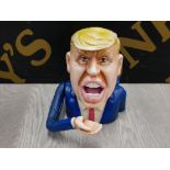 DONALD TRUMP METAL MONEY BOX WITH MOVING MONEY ARM 17 CM HIGH