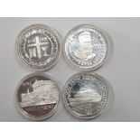 4 AUSTRIAN 500 SCHILLING SILVER PROOF COINS, DATED 1980, 1981, 1983 AND 1984