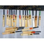 TWENTY SMALL COMMEMORATIVE CRICKET BATS WITH SIGNATURES MAINLY TYNEMOUTH AND NORTHUMBERLAND SCHOOLS'
