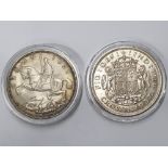 1935 SILVER JUBILEE CROWN AND 1937 CORONATION CROWN BOTH EF