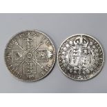 QUEEN VICTORIA 1889 DOUBLE FLORIN AND 1889 HALF CROWN COIN