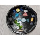 8 MURANO GLASS SWEETS IN CIRCULAR PAPIER MACHE LIDDED BOX