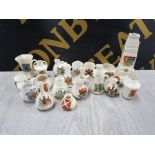 22 PIECES OF CRESTED CHINA INCLUDES HEREFORD, TADCASTER AND POOLE ETC