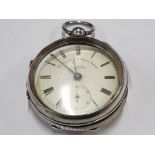 H SAMUEL MANCHESTER THE CLIMAX TRIP ACTION PATENT SILVER CASED POCKETWATCH ENAMEL ROMAN DIAL