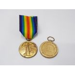 2 FIRST WORLD WAR VICTORY MEDALS AWARDED TO PTE R ATKINSON BORG REG AND TE SULLIVAN R N R