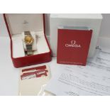 STAINLESS STEEL AND YELLOW GOLD OMEGA CONSTELLATION WRISTWATCH WITH GOLD DIAMOND DOT DIAL, DIAMOND