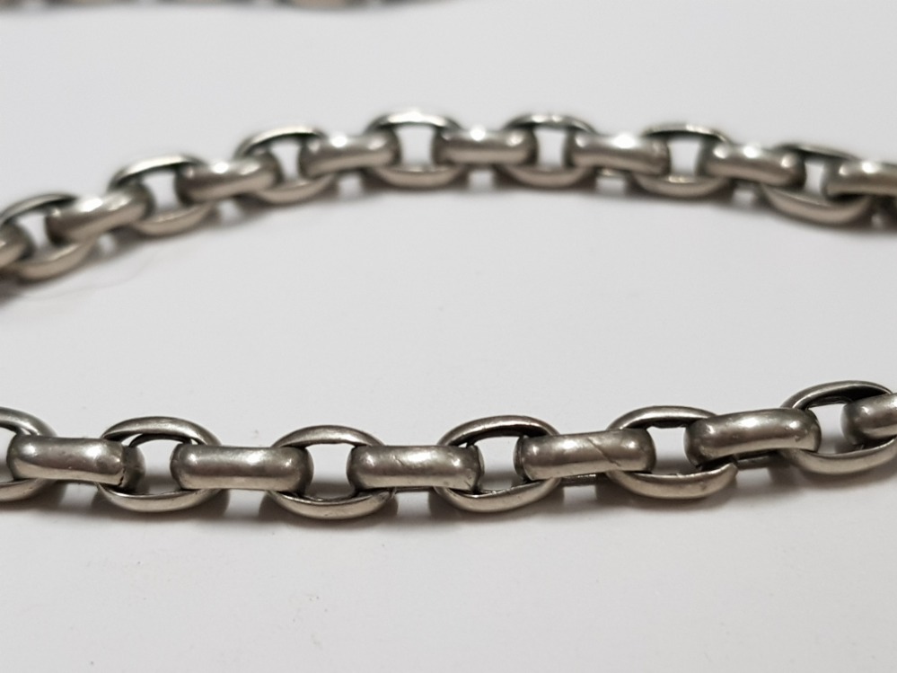 62" SILVER MUFF CHAIN WITH BELCHER TYPE LINKS AND CLIP 48.5G - Image 3 of 3