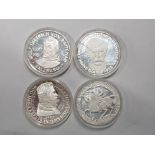 4 SILVER PROOF 500 SCHILLING COINS DATING 1985, 1986, 1987 AND 1988
