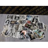 BOX CONTAINING A LARGE QUANTITY OF FILM AND TV PUBLICITY STILLS, PHOTOGRAPHS ETC, IN VARIOUS SIZES