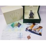 GENTS ROLEX SUBMARINER 2005 DATE STAINLESS STEEL BLACK DIAL OYSTER WRISTWATCH, WITH BOX