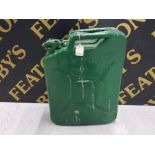 A GREEN PAINTED JERRY CAN BY W AND D 47CM HIGH