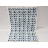 1967 CHICHESTER 1/9D A PART SHEET OF STAMPS, 102 EXAMPLES