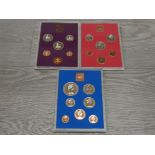 3 YEARLY PROOF COIN SETS DATING 1972 1973 AND 1980