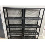 PAIR OF 5 TIER PLASTIC GARAGE STORAGE SHELVES