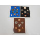 3 ROYAL MINT UK PROOF SETS INCLUDES DATES 1971 1972 AND 1974