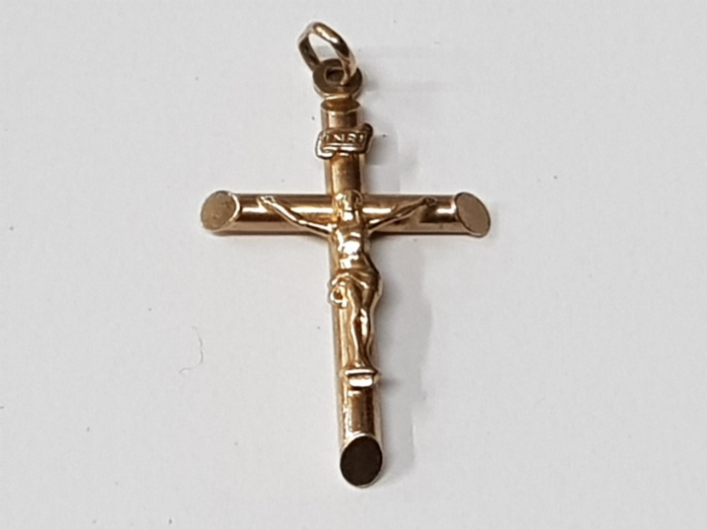 9CT YELLOW GOLD CRUCIFIX PENDANT 1.6 GRAMS