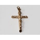 9CT YELLOW GOLD CRUCIFIX PENDANT 1.6 GRAMS