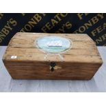 PINE WOODEN CHEST WITH BOAT FEATURE
