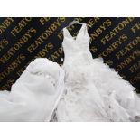 2 MODERN WHITE WEDDING DRESSES SIZES 12 AND 14