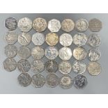 33 DIFFERENT COMMEMORATIVE 50P COINS IN NICE CONDITION