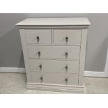 MODERN CONTEMPORARY 5 DRAWER BEDROOM CHEST, H102CM W89CM D43