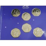 ISLE OF MAN 2019 50P PETER PAN SET OF 6 UNCIRCULATED COINS IN OFFICIAL PACK