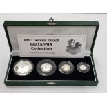 1997 SILVER PROOF 4 COIN BRITANNIA COLLECTION HOUSED IN ORIGINAL CASE