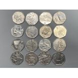 16 OLYMPIC 50P COINS, ALL DIFFERENT IN NICE CONDITION