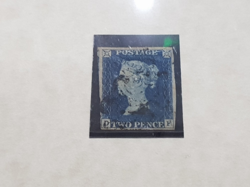 1840 TWOPENCE BLUE STAMP GOOD FOUR MARGINED EXAMPLE IN DISPLAY FOLDER - Image 2 of 2