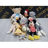 COLLECTION OF SOFT TOYS INCLUDES MICKEY MOUSE ETC